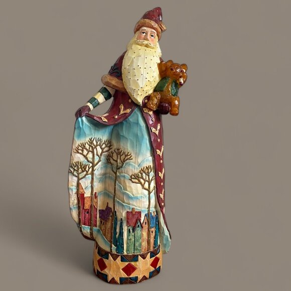 One Of A Kind Hand Crafted Lighted Folklore 20" Santa - Picture 1 of 14